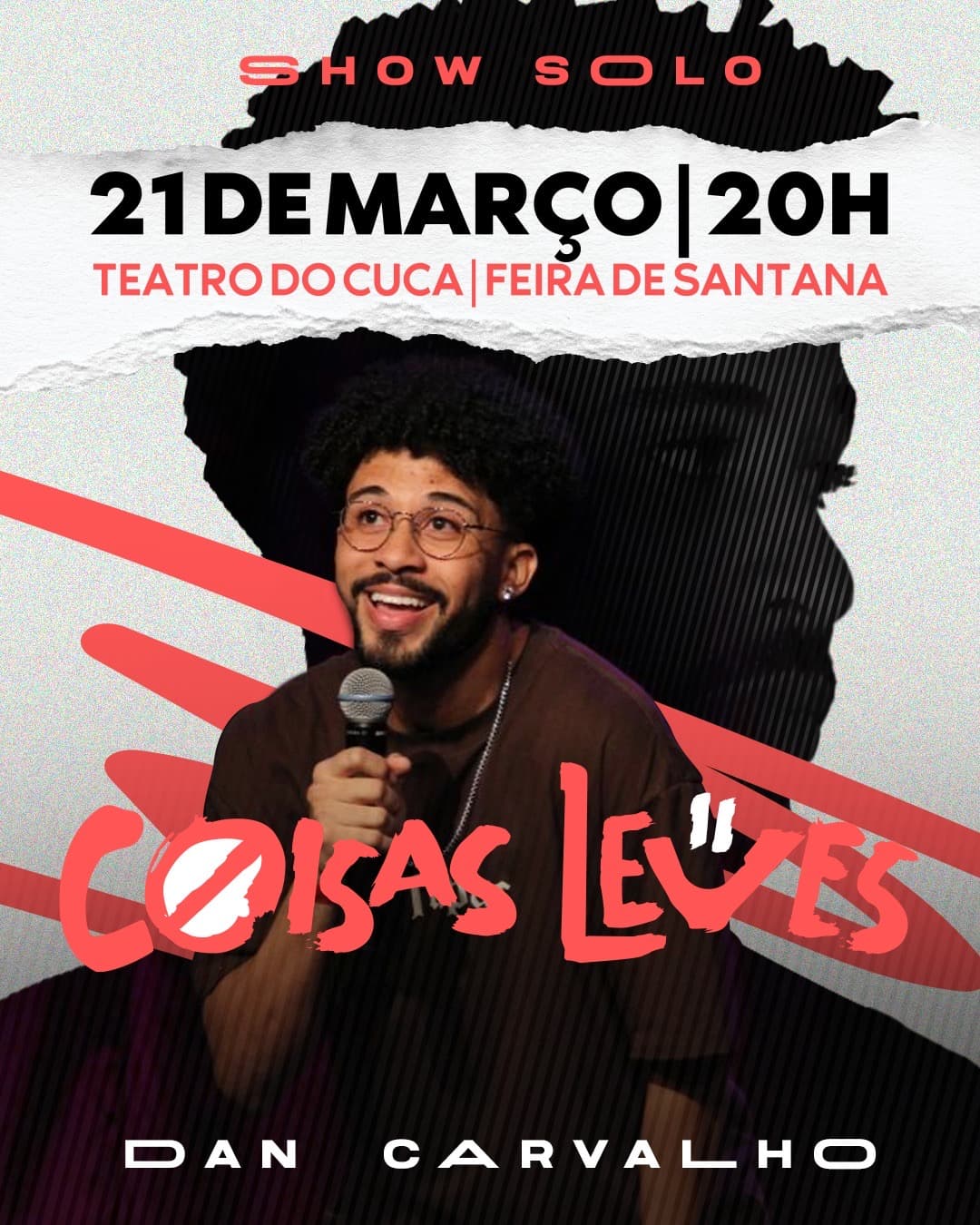 Cuca/Uefs recebe primeiro show solo do comediante Dan Carvalho