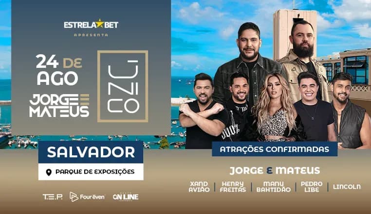 Jorge e Mateus Único” acontece em Salvador próximo sábado (24)