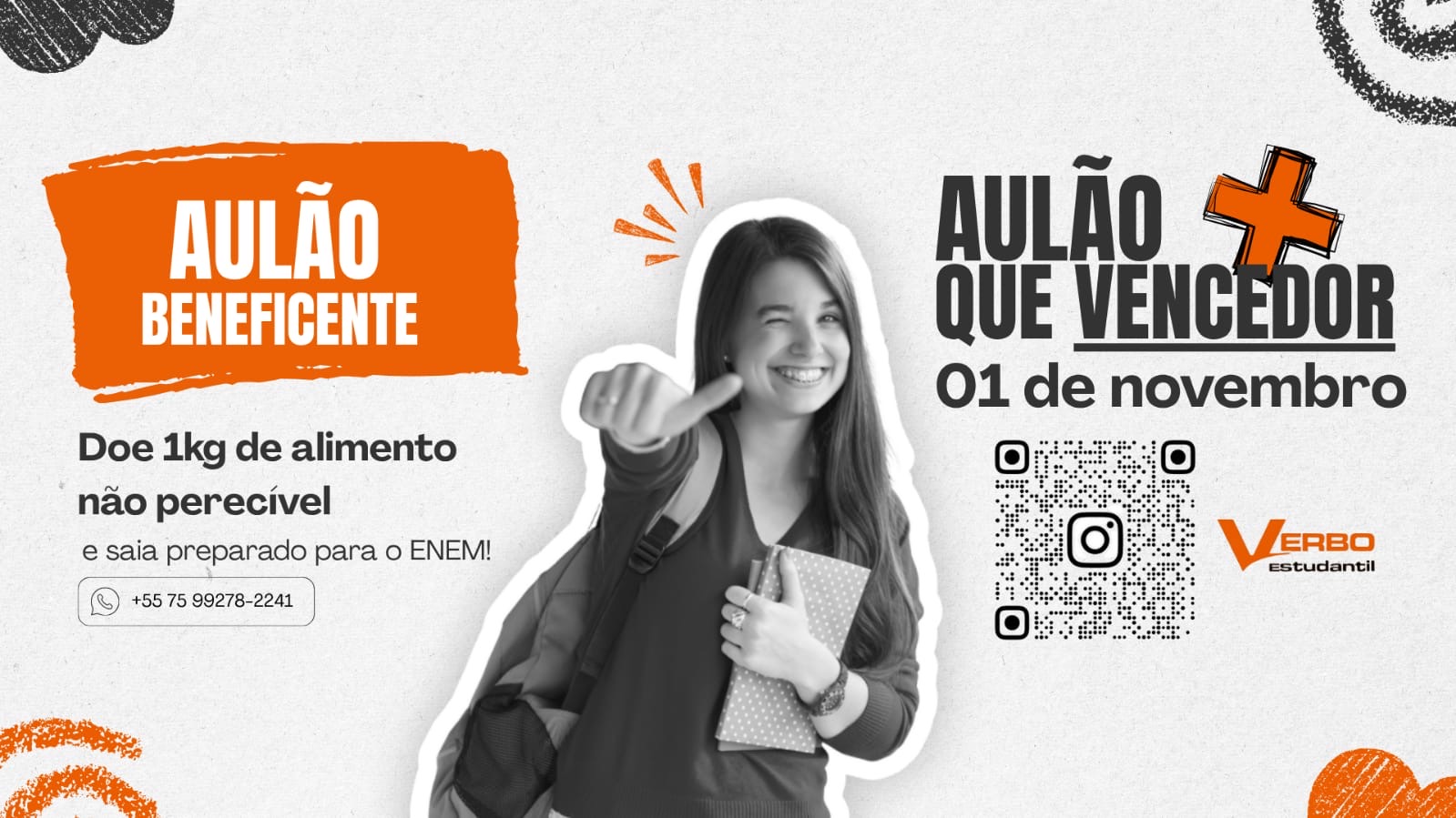 Verbo Estudantil realiza Aulão Beneficente de preparação para o ENEM em 1º de novembro