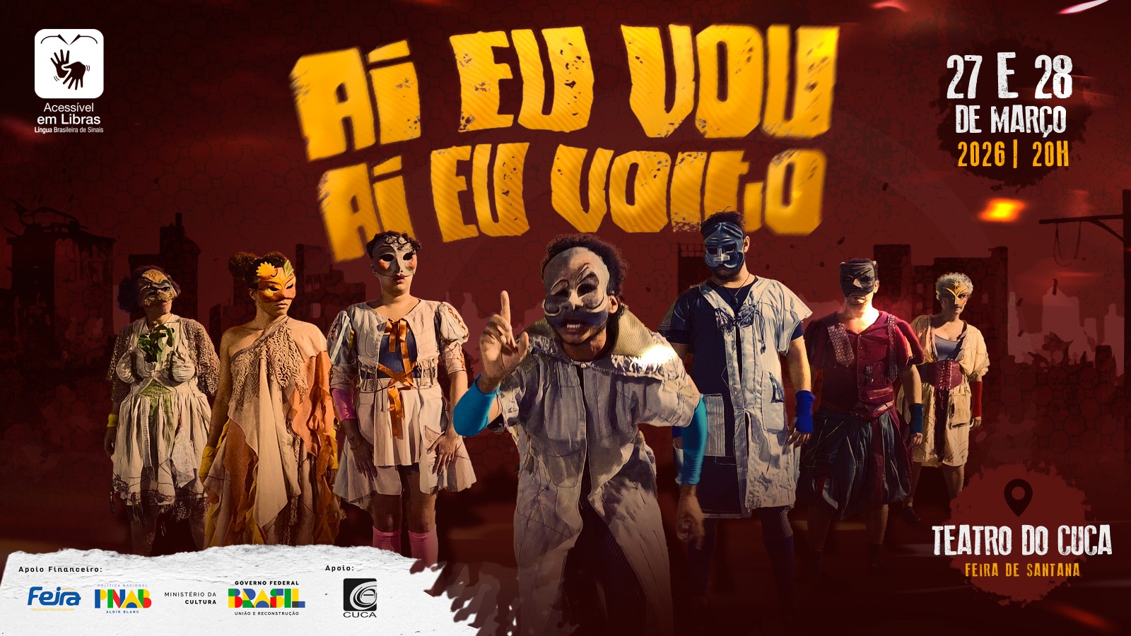 Espetáculo ‘Aí Eu Vou, Aí Eu Volto’ chega ao Teatro do Cuca dias 27 e 28 de março; adquira seus ingressos