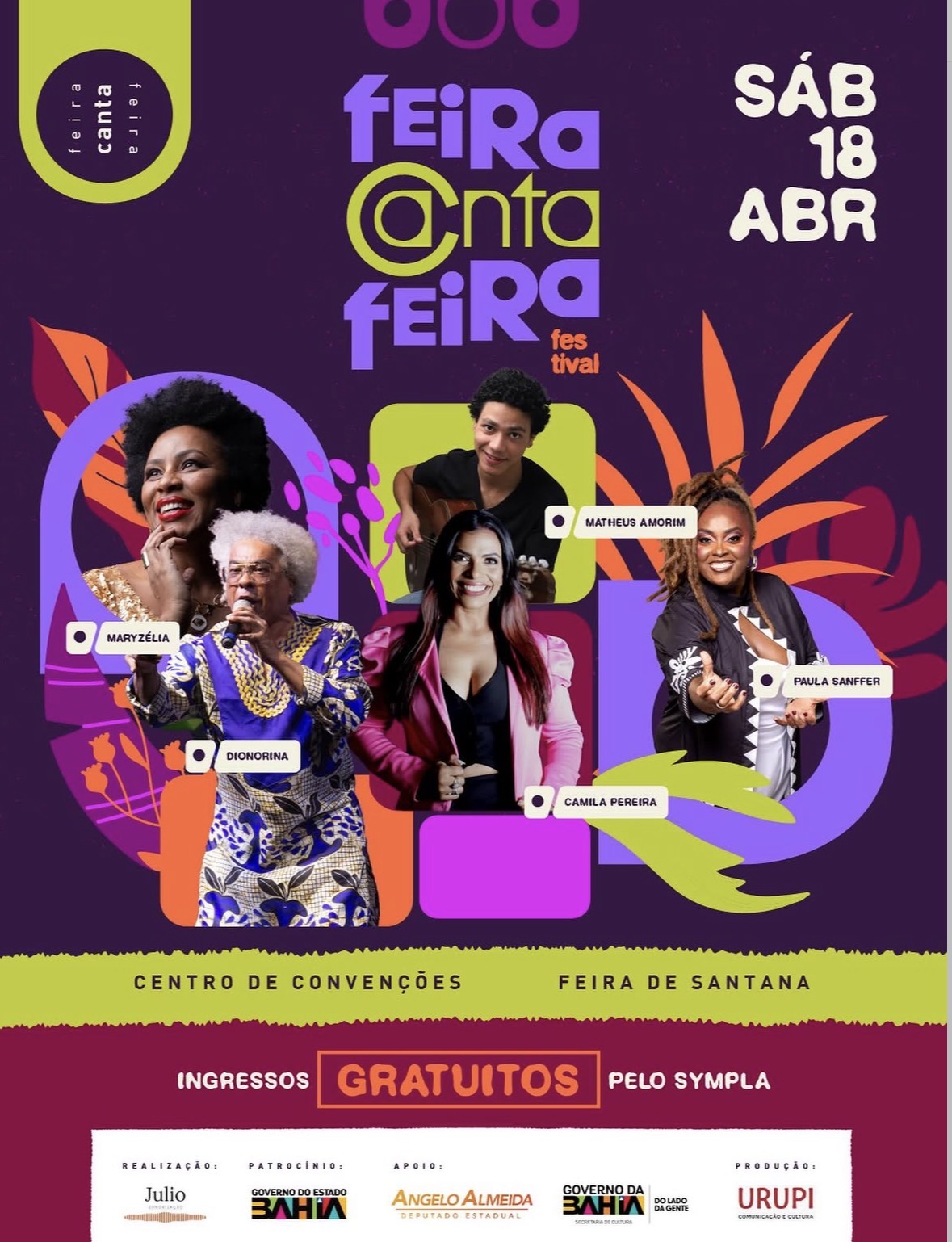 Feira Canta Feira reúne artistas locais em noite especial no Centro de Convenções no dia 18 de abril