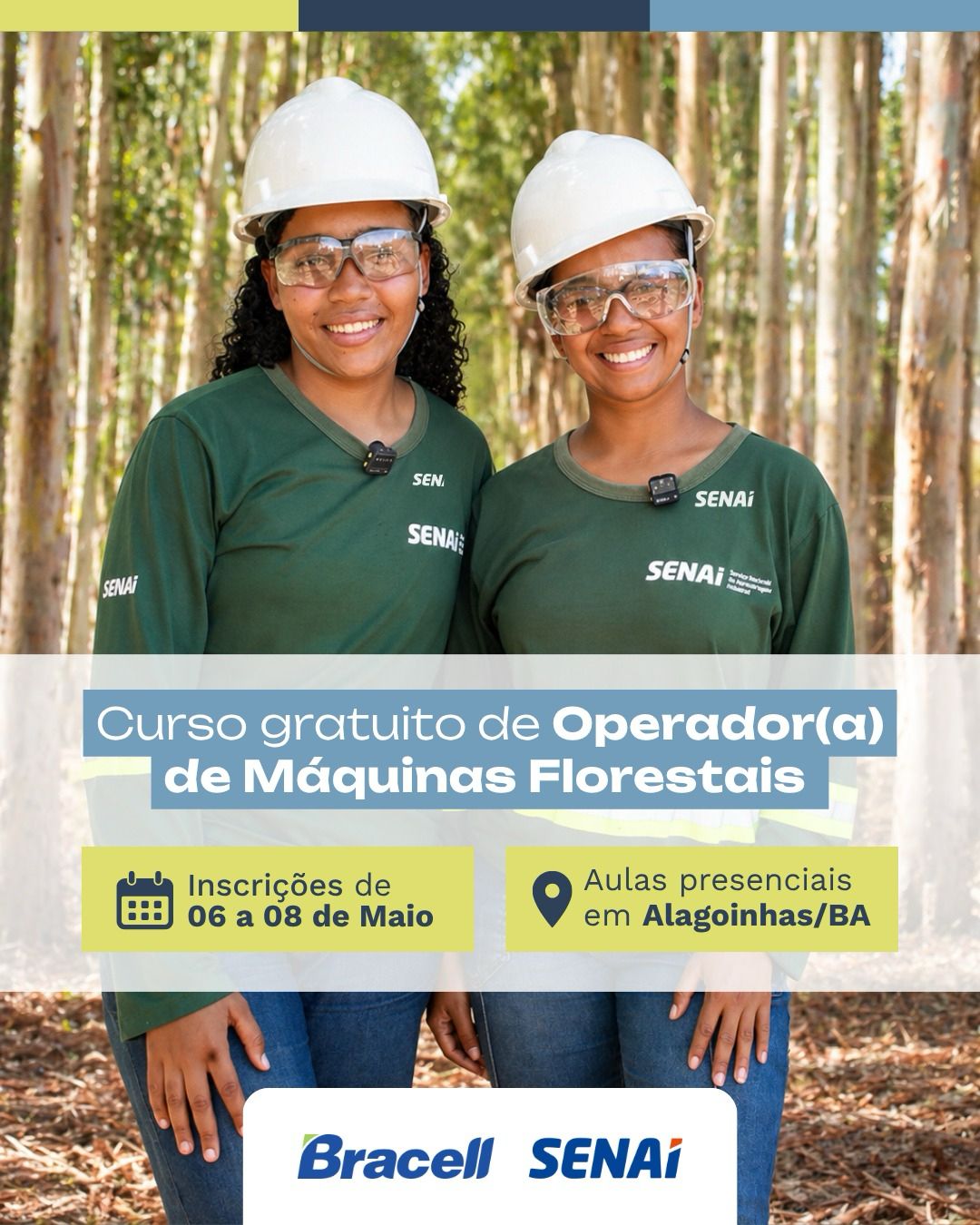 Em parceria com o SENAI, Bracell abre inscrições para curso gratuito de operador de máquina de colheita