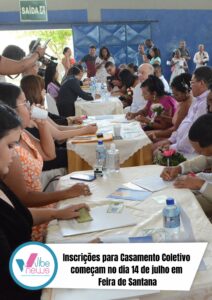 Inscrições para Casamento Coletivo começam no dia 14 de julho em Feira de Santana